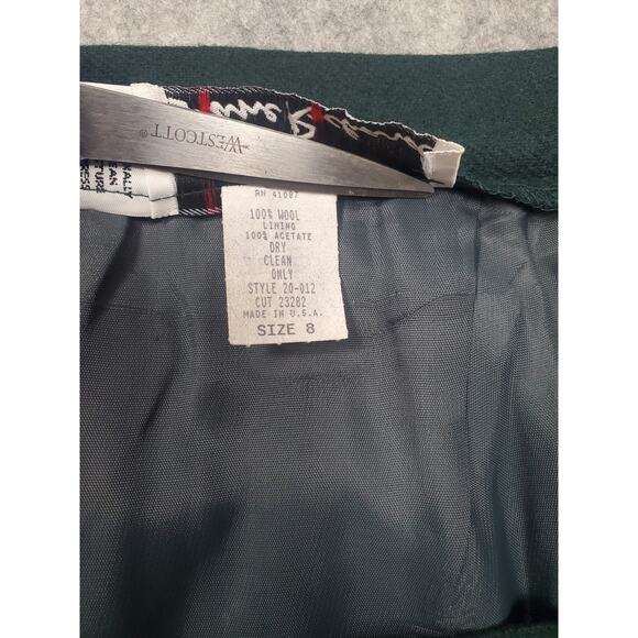 Vintage Women's Diane Richard 8 Dark Green Wool Midi Pencil Skirt Academia - Picture 4 of 8